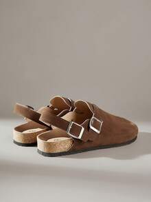 Solecia 女士平底软皮一脚蹬鞋，舒适百搭，适合通勤。 - 鏽棕色 - 查看 4