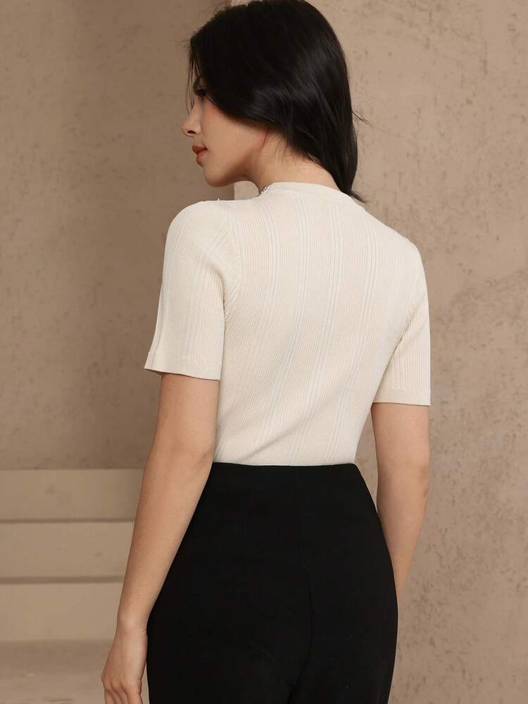 Women's Elegant Solid Color Beaded Blouse, Summer,Wedding Guest Dress Women