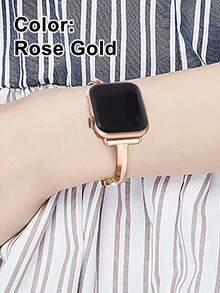Teckwe Suitable For Applewatch Slim Watch Strap With 42/44/45/49mm Black Bracelet, A Simple And Stylish Gift For Girls - Multicolor - View 5