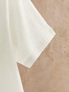 HIMLAND Men's Letter Graphic Round Neck Short Sleeve Casual T-Shirt - Apricot - View 8