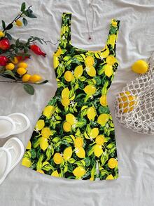 Soleia U领露背迷你连衣裙，适合夏季穿着 - 彩色 - 查看 3