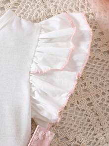 SHEIN 2pcs/Set Baby Girl Casual Cap Sleeve Top And Cami Dress Set, Suitable For Summer, Vacation - Multicolor - View 6