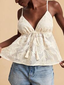 Travachic Women's Print Camisole Top - Apricot - View 4