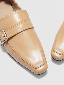 CUCCOO BIZCHIC Women's Buckle Design Casual Fashionable Flat Shoes - Light coffee - View 7