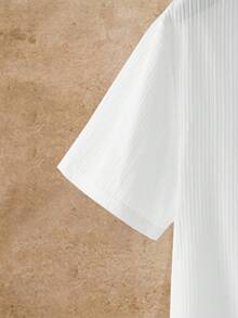 HIMLAND 男士休闲通勤时尚优雅简约T恤 - 白色 - 查看 4