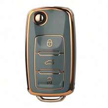 1 Vỏ chìa khóa ô tô TPU lật cho VW Polo Golf Passat Tiguan Beetle Caddy Eos Skoda Octavia Seat Leon Altea - Nhiều màu - Xem 9