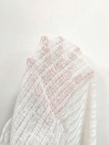 Resyla Women's Lightweight Tie Front Long Sleeve Blouse, Suitable For Summer Vacation - White - View 5