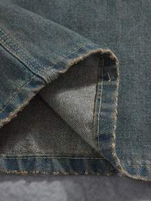 Manfinity ZONE917 Men's Casual Distressed Wide Leg Baggy Jeans - Blue - View 6