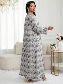 Yasmyna Đầm Ả Rập dáng rộng, dài tay, cổ chữ V in hoa dành cho nữ - Nhiều màu - Xem 2