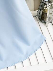 少女休闲亮片蝴蝶刺绣V领长袖连衣裙，秋季款 - 藍色 - 查看 4