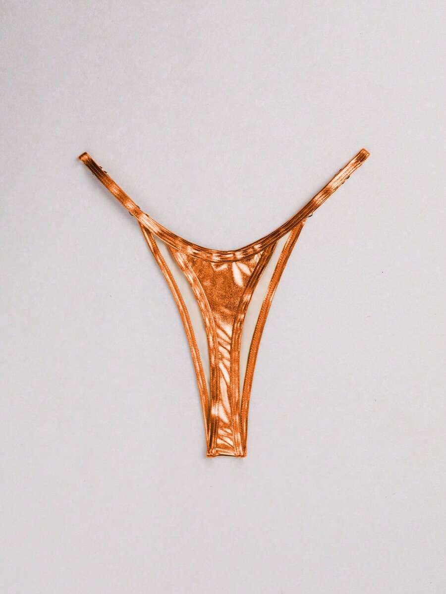 Swim Vcay 全身印花丁字比基尼泳裤，适合夏季海滩穿着 - 橘色 - 查看 1