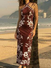 CAJUNI Vestidos largos para mujer - Marrón - Ver 3