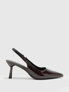 CUCCOO BIZCHIC Bombas de punta fina minimalistas y casuales para mujeres para Navidad - Óxido marrón - Ver 2