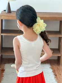 DAZY 3pcs Young Girls Fitted Vest Set With Bow Decor, Young Girl Fall Clothes Summer - Multicolor - View 8
