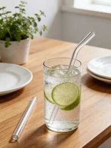 Bộ 4 ống hút trà sữa trân châu bằng thủy tinh, kèm 1 cọ vệ sinh, dùng cho trà sữa trân châu, sinh tố, đồ dùng nhà bếp, quà Giáng sinh. - Trong sáng - Xem 6