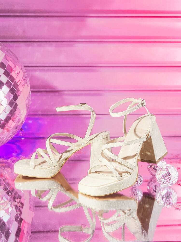 CUCCOO LuxiPop Women's Thick Sole High Heel Waterproof Platform Fashion Sandals For Daily Wear