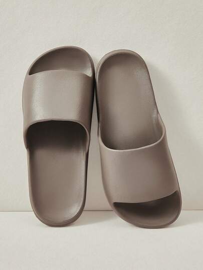 Cuccoo Ladies' Slip-On Slippers, Basic Style, Comfortable Foot Feel, Summer Beach Walking Slippers, Home Slippers, Solid Color, Suitable For Both Indoor And Outdoor Use