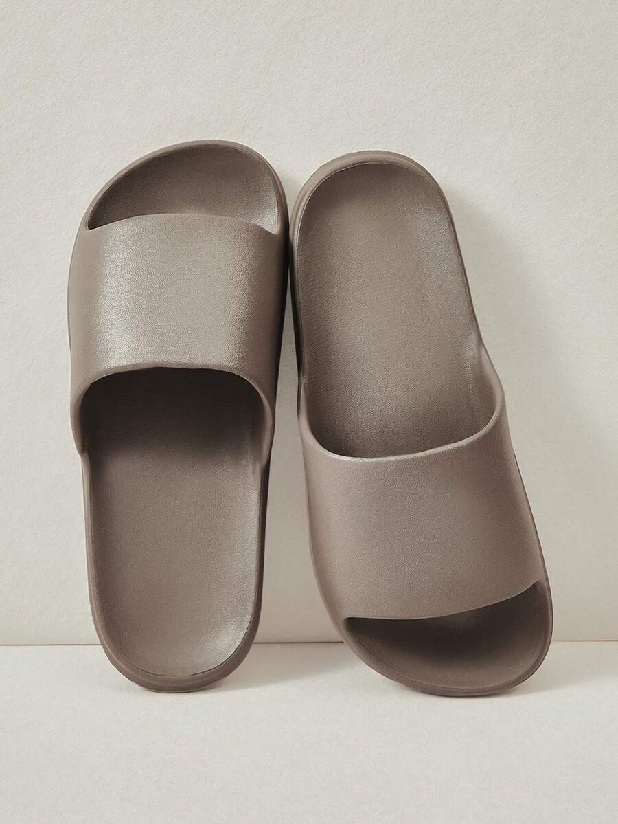 Cuccoo Ladies' Slip-On Slippers, Basic Style, Comfortable Foot Feel, Summer Beach Walking Slippers, Home Slippers, Solid Color, Suitable For Both Indoor And Outdoor Use Valentine's Day - Mocha Brown - View 1