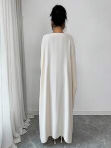 Elenzga 女士们编织出优雅时尚的夏季长裙 - 杏色 - 查看 2