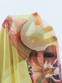 Sirith Đầm hở lưng in hoa dành cho nữ, thích hợp cho kỳ nghỉ hè. - Màu vàng - Xem 7