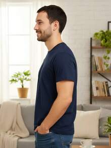 Playera Essential Premium - El Básico Indispensable para tu Guardarropa - Azul Marino - Ver 4