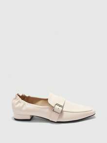 CUCCOO BIZCHIC Women's Buckle Design Casual Fashionable Flat Shoes - Beige - View 8