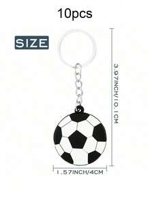 SHEIN 20件足球形状钥匙扣装饰套装情人节、情人节婚礼、生日、婚礼用品、钥匙扣 - 彩色 - 查看 10