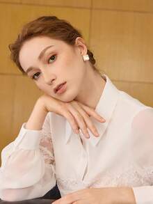 MOTF PREMIUM GEOMETRIC RHOMBUS STUD EARRINGS, NEW MINIMALIST VERSATILE EARRINGS - Gold - View 5