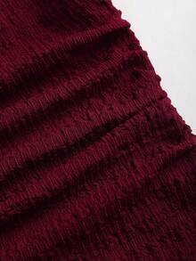 Sweetra Fashionable Tie-Up Butterfly Elegant Metal Buckle Convertible Bodysuit, Burgundy, Slim Fit, Casual & Party Wear For Women, Spring/Summer - Burgundy - View 4