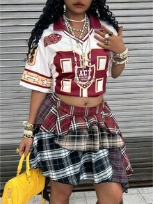 Rovax Camiseta de manga corta holgada y casual con estampado numérico para mujer - Multicolor - Ver 3