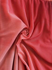 Soleia 女士渐变印花不对称下摆褶皱胸部吊带中长连衣裙，性感迷人，适合海滩、约会、度假、海滩假期、婚礼、邮轮等场合。 - 酒紅色 - 查看 7