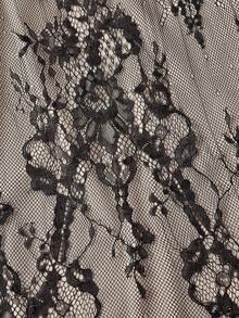 SHEIN MOD 女士蕾丝拼接优雅收腰派对长款吊带裙 - 黑色 - 查看 6