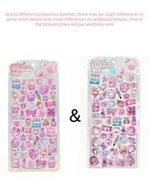 1Pc/2PCS 3D Embossed Stickers - Cute Cat, Dinosaur, Rabbit, Penguin Cartoon Animal Decorative Stickers, DIY Scrapbooking Material - Multicolor - View 13