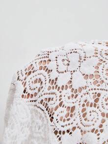 ATUI Studio Elegant Lace Semi-Sheer Women's Long Pants, Summer - White - View 5