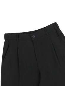 Manfinity Homme Pantalones sólidos con bolsillo en diagonal para ceremonia, casuales y de negocios para hombres maduros - Negro - Ver 5