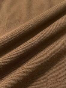 Franclia A Brown, One-Shoulder, Sleeveless, Fitted Vest Paired With Casual And Stylish Apricot-Colored Zip-Up Shorts. An Elegant Two-Piece Set Suitable For Everyday Wear, Commuting, Business Dates, And More. A Preppy Style, Perfect From Spring To Summer, Suitable For Valentine's Day, Carnivals, And Other Occasions. A Sophisticated And Casual Women's Outfit.Graduation Season Attire, Fashionable Casual Commuter Wear, Business Office Wear, Versatile And Stylish Everyday Casual Wear, Urban Teacher's Professional Attire - Brown - View 5