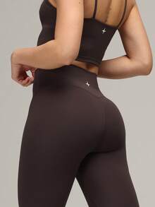 Sigmas Women's No Front Seam Legging High Waisted Buttery Soft Workout Lounge Pant - Coffee Brown - View 3