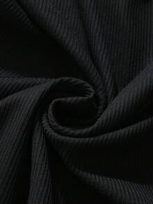 LanaWest 2pcs Black U-Neck Wide Leg Jumpsuit, Casual Slim Fit Fashion Minimalist Jumpsuit, Women - Black - View 8