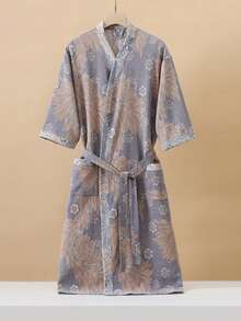 1 chiếc, Áo choàng tắm dài kiểu cổ điển, Áo choàng tắm bằng vải cotton gạc nguyên chất, Áo choàng tắm mùa hè, Thấm hút tốt, nhanh khô, Áo choàng tắm nữ, Khăn tắm có thể mặc được, Đồ ngủ mùa xuân và mùa hè, Vải gạc đôi, Đồ dùng phòng tắm, Đồ gia dụng - nhiều màu - Xem 47