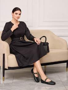 Sleekvia 女士搭扣设计日常旅行休闲鞋 - 黑色 - 查看 6