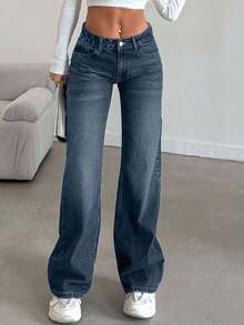 SHEIN Women Jeans - Dark Wash - View 3