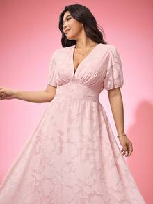 Hourglow Vestido elegante de unicolor con recortes, talla grande, para verano - Rosa - Ver 11