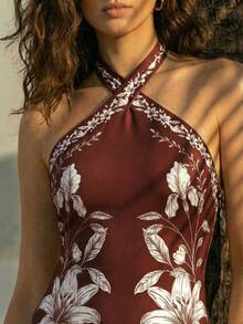 CAJUNI Vestidos largos para mujer - Marrón - Ver 4