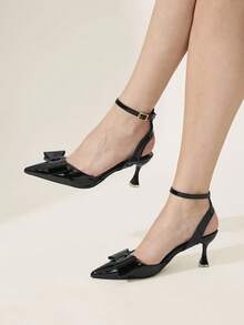 CUCCOO CHICEST Women's Pointed Toe Buckle Design Everyday Versatile Fashion High Heels - Black - View 2