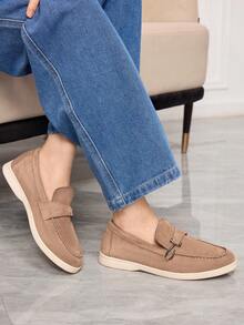 Sleekvia Women's Casual Versatile Flat Loafers - Brown - View 1