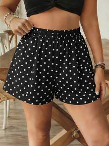 EMERY ROSE Women's Polka Dot Fashionable Versatile Casual Shorts - Multicolor - View 1