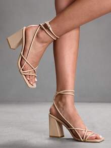 CUCCOO SZL 女士高跟凉鞋 - 裸色 - 查看 8