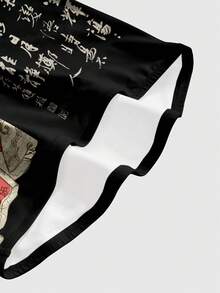 ROMWE Avant Vestido mini con estampado impreso, adecuado para primavera/verano, festivales de música, geisha, caligrafía china, nuevo estilo chino, sexy, gótico oscuro, calle, vintage, top tubo - Negro - Ver 4