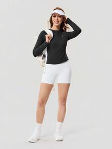 OutZeal Women Sports Tee Running Gym Top Long Sleeve Quick-Drying Mesh Design - Black - View 4