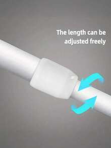 No-Drill Adjustable Tension Rod, Heavy Duty Steel & Plastic Telescopic Curtain Rod For Shower, Closet, Window, Towel & Wardrobe. - Multicolor - View 7